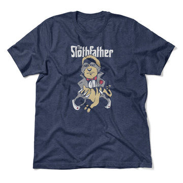 The Slothfather Men/Unisex T-Shirt in Heather Navy color